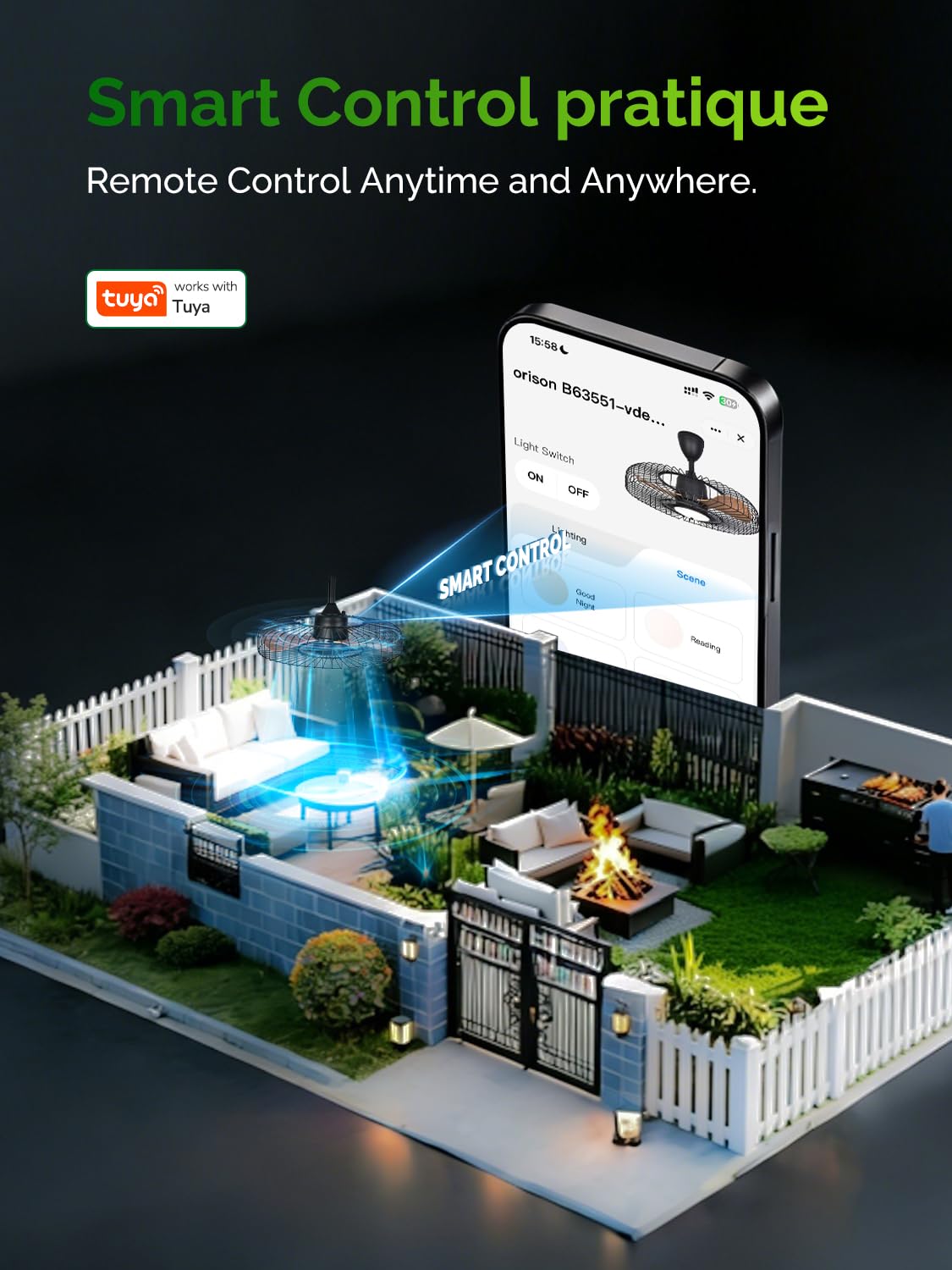 Orison remote-control ceiling fan with lights simplifies setup and adjustments.