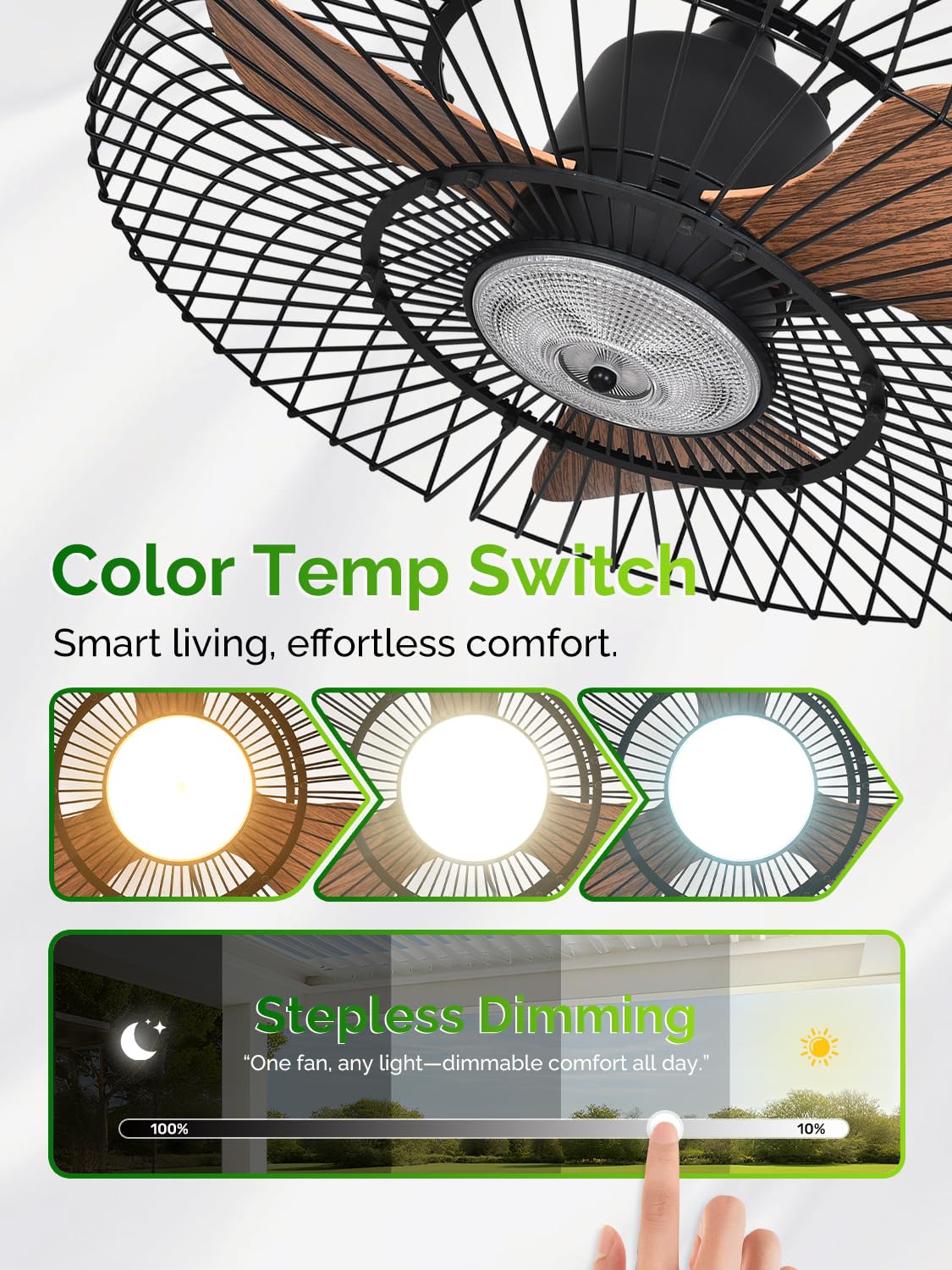 Orison 3CCT dimmable light creates customizable ambiance.