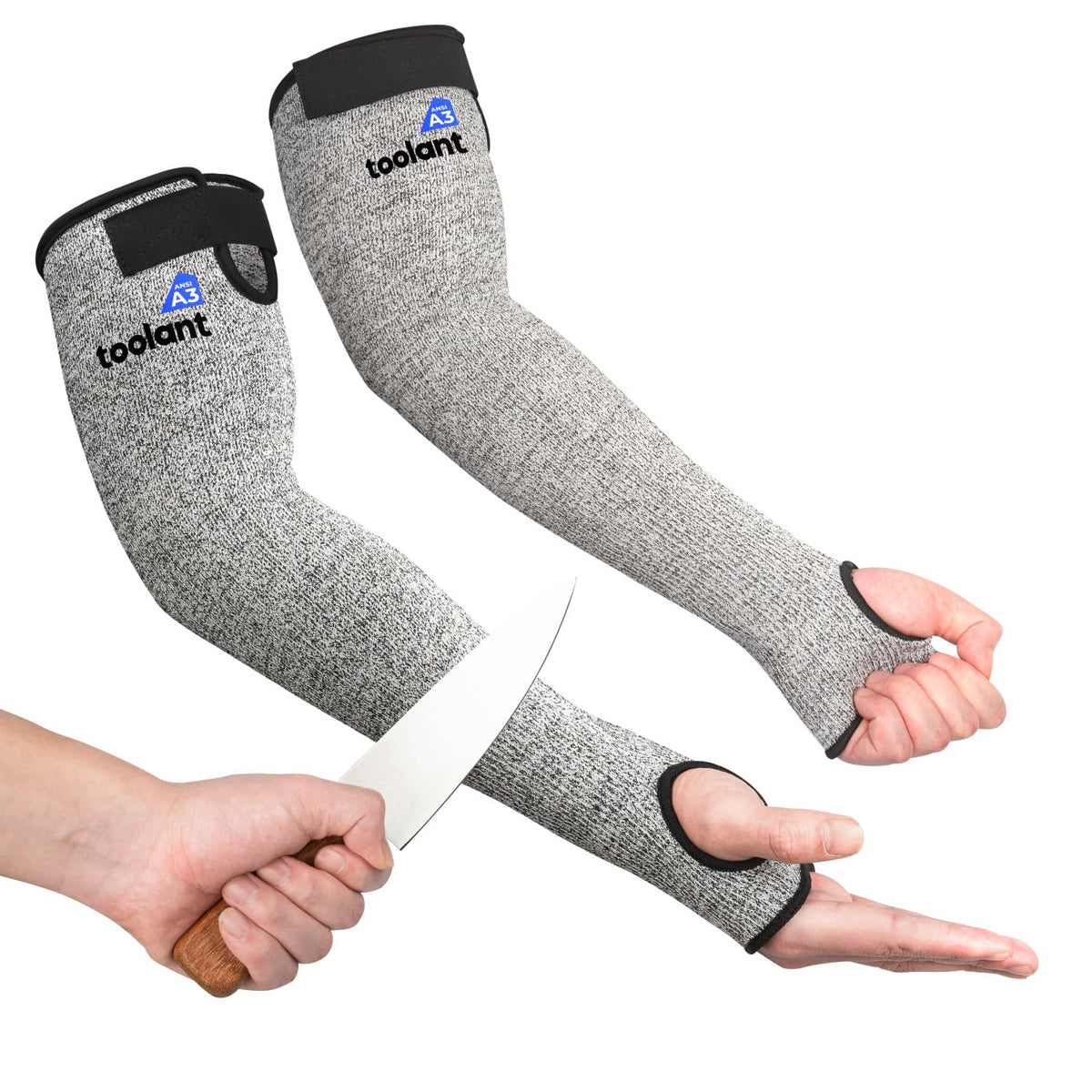 OriStout cut-resistant sleeves with thumb hole provide arm protection during gardening