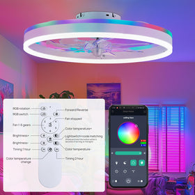 ORITHAM fandelier low-profile flush-mount combines sleek form with compact installation