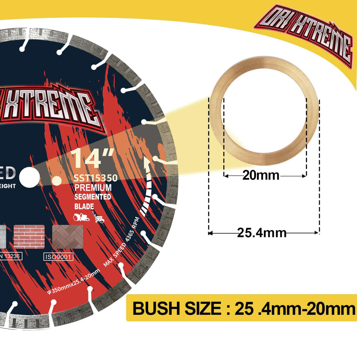 ORIXTREME blade shows air flow slots reducing heat and dust during cutting