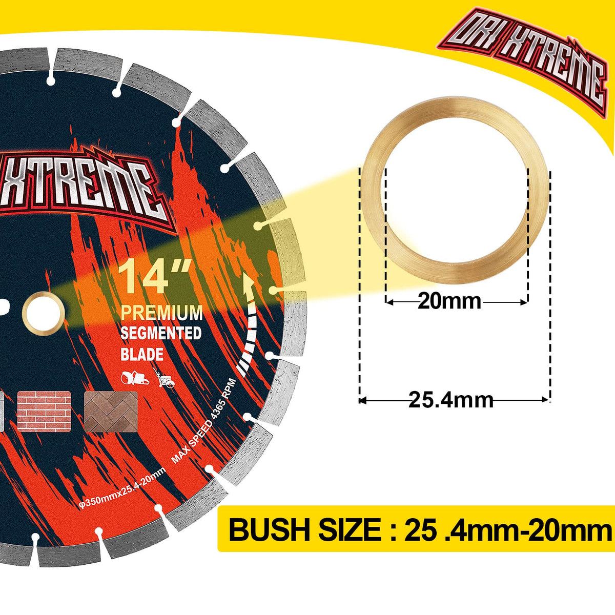 ORIXTREME diamond blade with long life for durable masonry and stone cutting