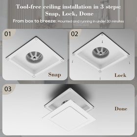 Orsong 4-inch duct connection for flexible bathroom venting.