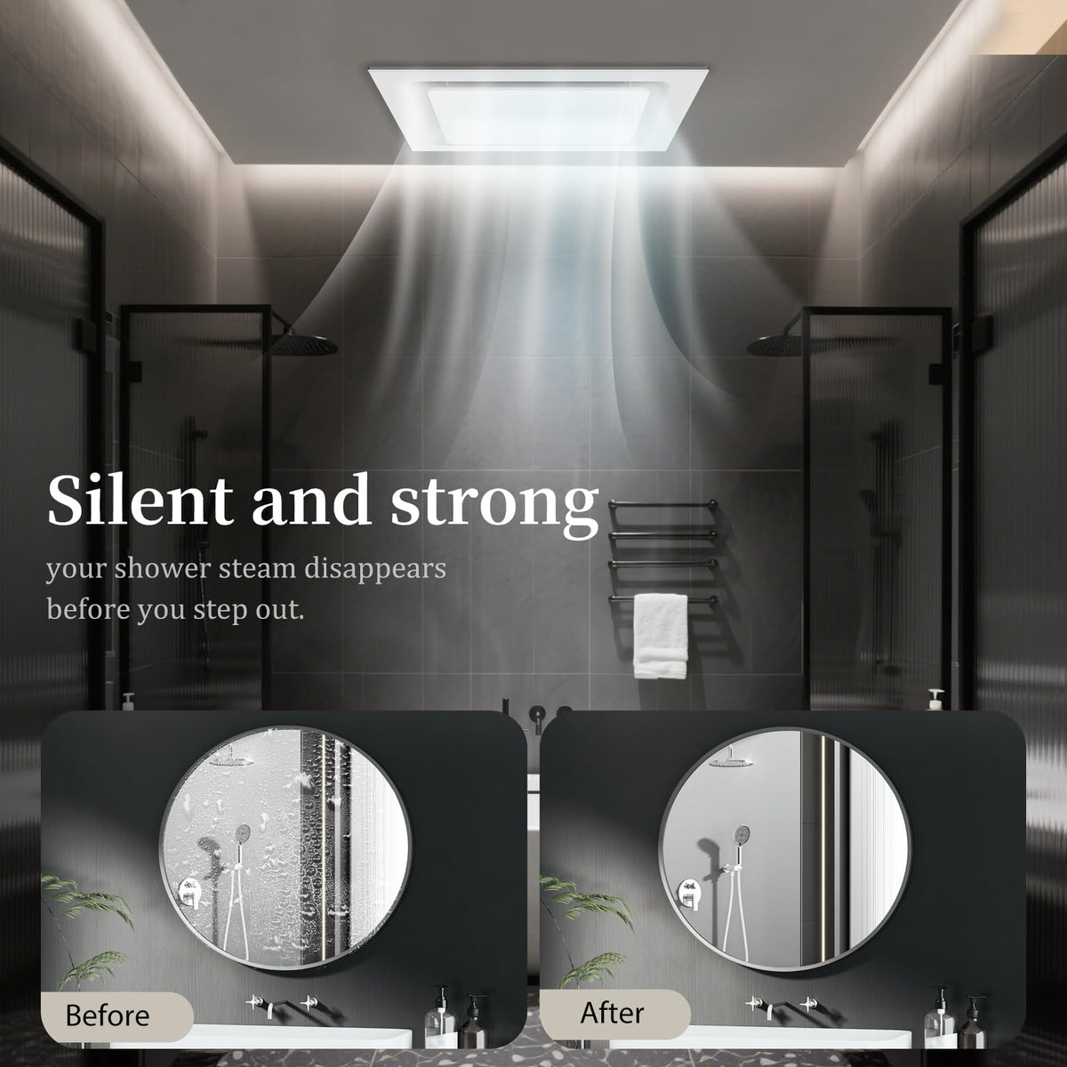 Orsong no-light 12-inch panel suited for bathrooms and garages.