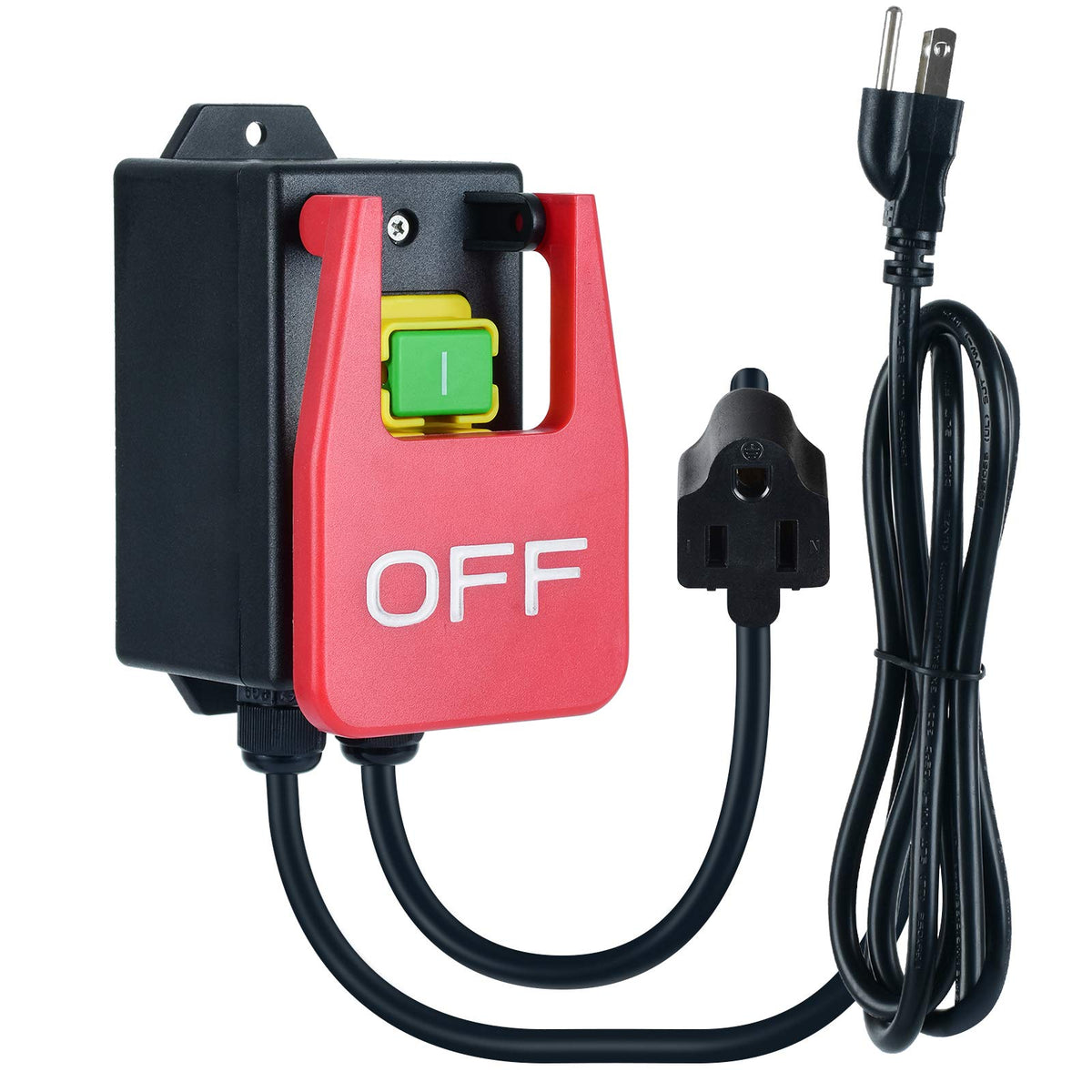 Ortis 110V switch paddle with large stop sign for instant power-off.