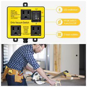 Ortis auto-delay feature starts vacuum in 1s and delays off for cleaner air.