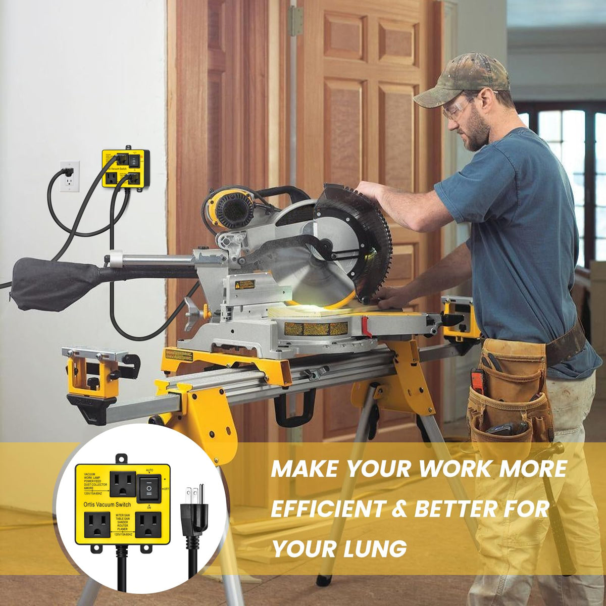 Ortis compatibility with miter and table saws broadens tool reach.