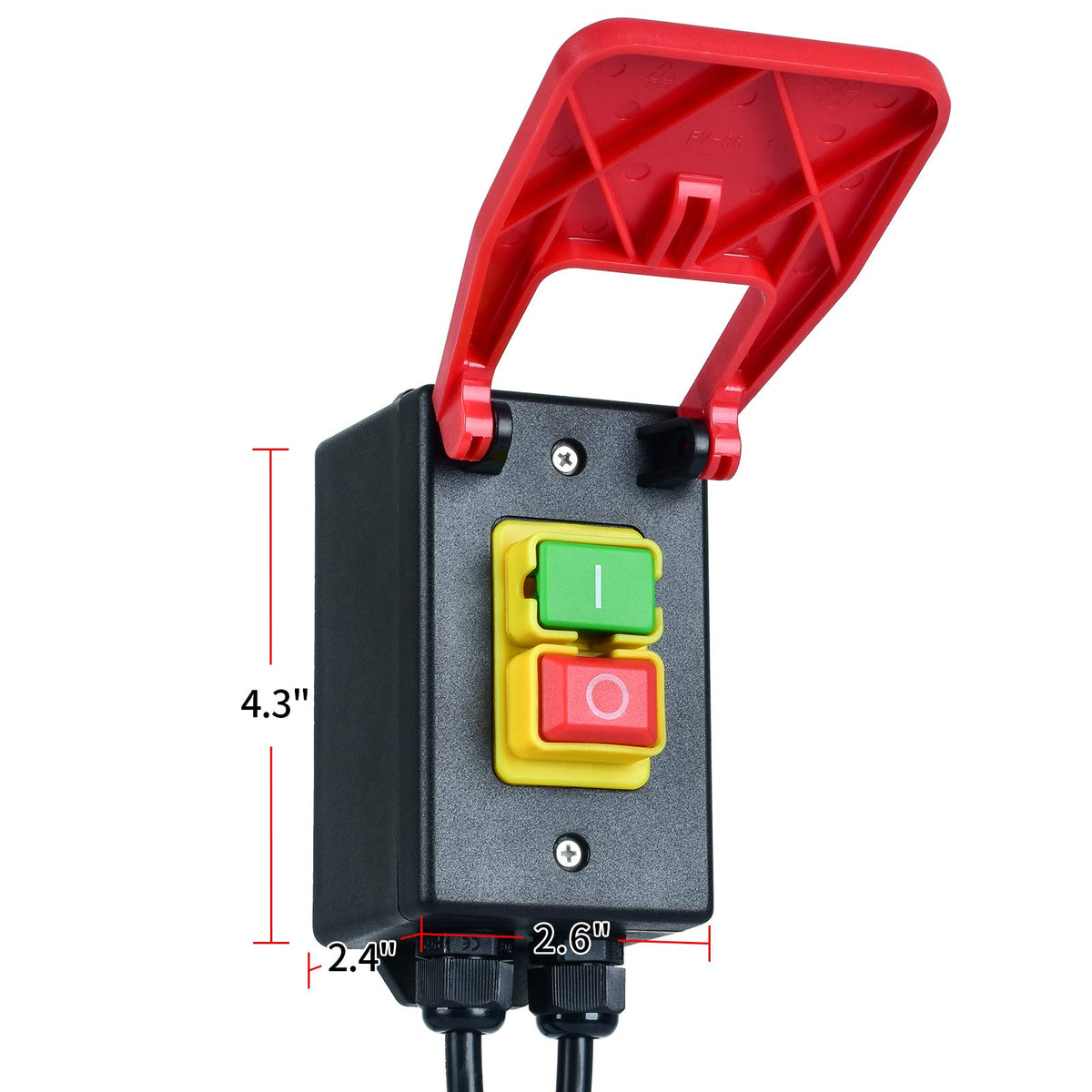 Ortis paddle switch features two heavy-duty cords for wiring.