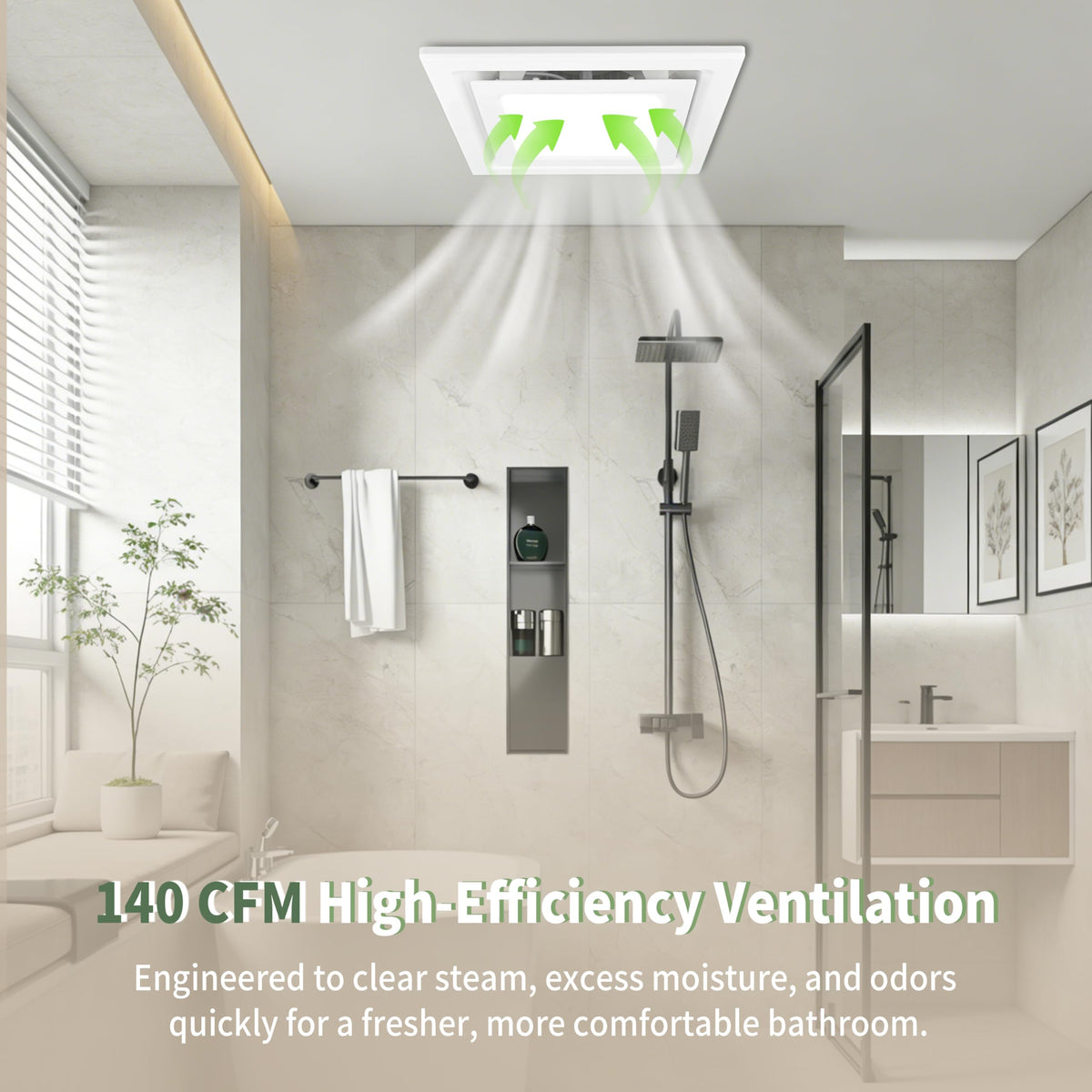 Orvexa 12x12 ceiling panel with 4-inch duct compatibility.