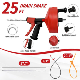 Orvexa Drain Snake full kit with gloves and safety glasses
