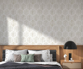 OSECAGE modern geometric wallpaper supports quick room refresh with grid-cut backing.