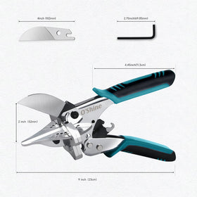O'Shine Ratchet Miter Shear includes an extra blade for replacements.