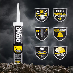 OSI Quad Max seals efficiently on a wet surface