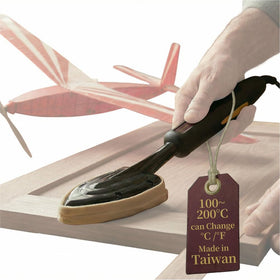 O'SKOOL Edge Banding Iron digital display demonstrates precise veneer temperature control.