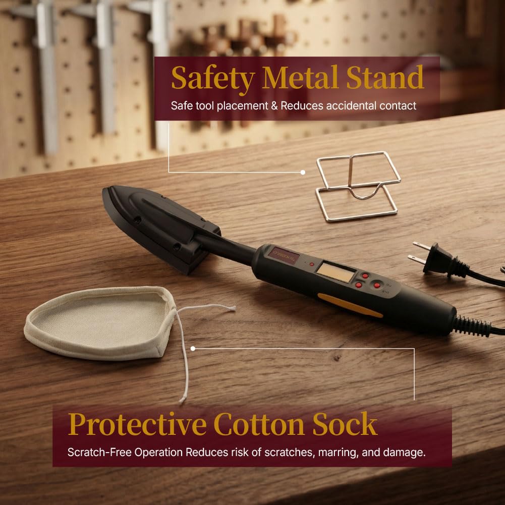 O'SKOOL Edge Banding Iron precision tip reaches tight corners with accuracy.