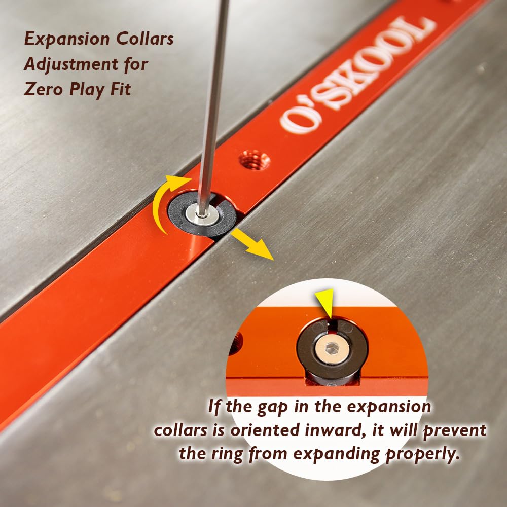 O'SKOOL expansion collars deliver zero clearance for stable tracks.
