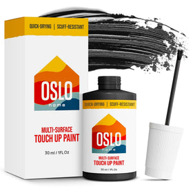 Oslo Home touch up paint black matte 1oz bottle with brush for quick repairs.