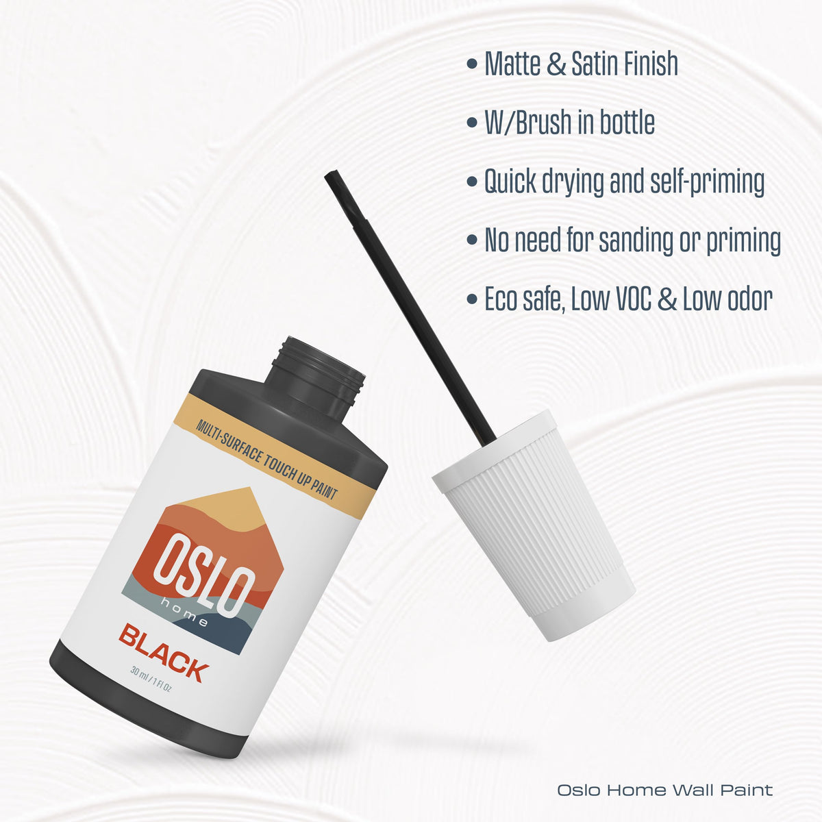 Oslo Home brush-in-bottle design enables mess-free touch ups.