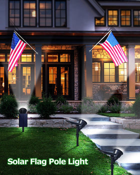 OSORD solar spot light illuminates garden trees for safe nighttime walking.