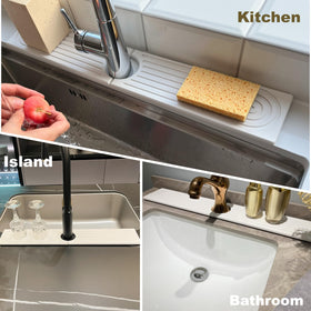 OSOVGO white stone mat adds a clean, minimalist counter look.
