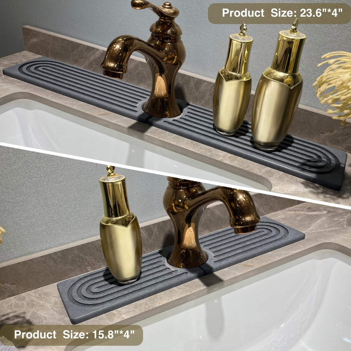 OSOVGO kitchen counter mat absorbs moisture from dishes.