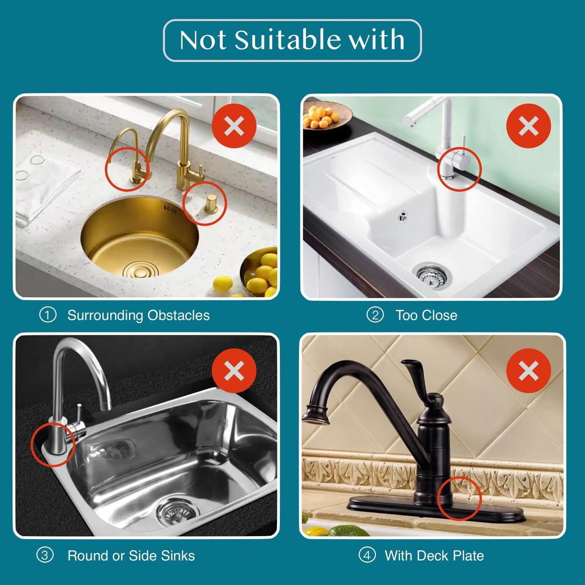 OSOVGO multiuse faucet mat suitable for kitchen, bath, RV, and cafe.