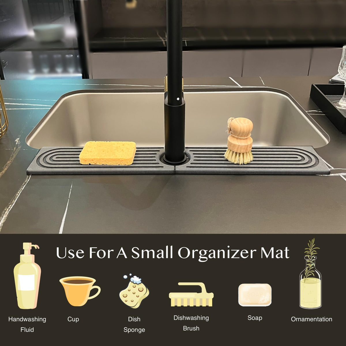 OSOVGO stone drying tray for bathroom, keeps counters clean and dry.