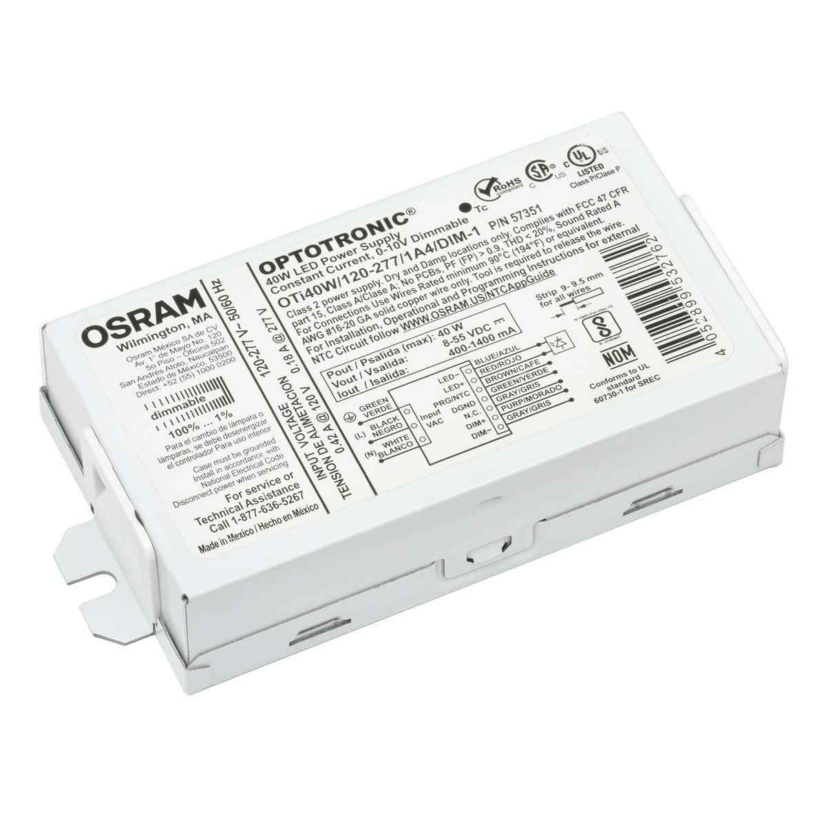OSRAM Optotronic OTi40W compact LED driver with universal input for easy wiring