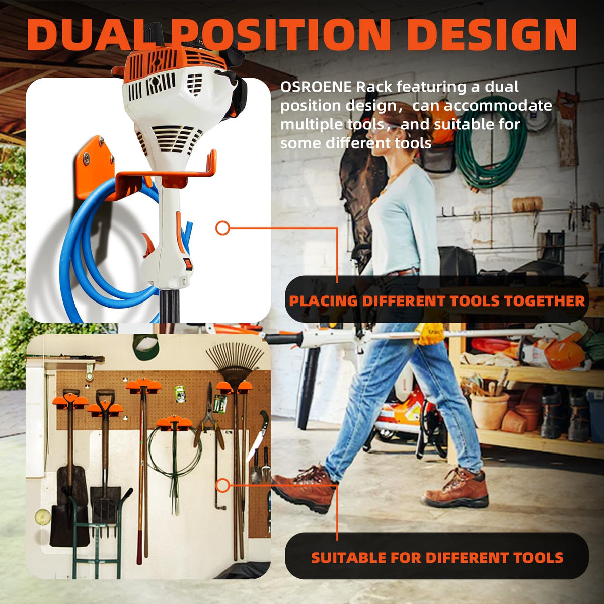 OSROENE easy-install trimmer hook kit enables quick mounting.