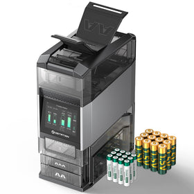 Ostation 2 Pro front view shows 24-battery organizer for ready power