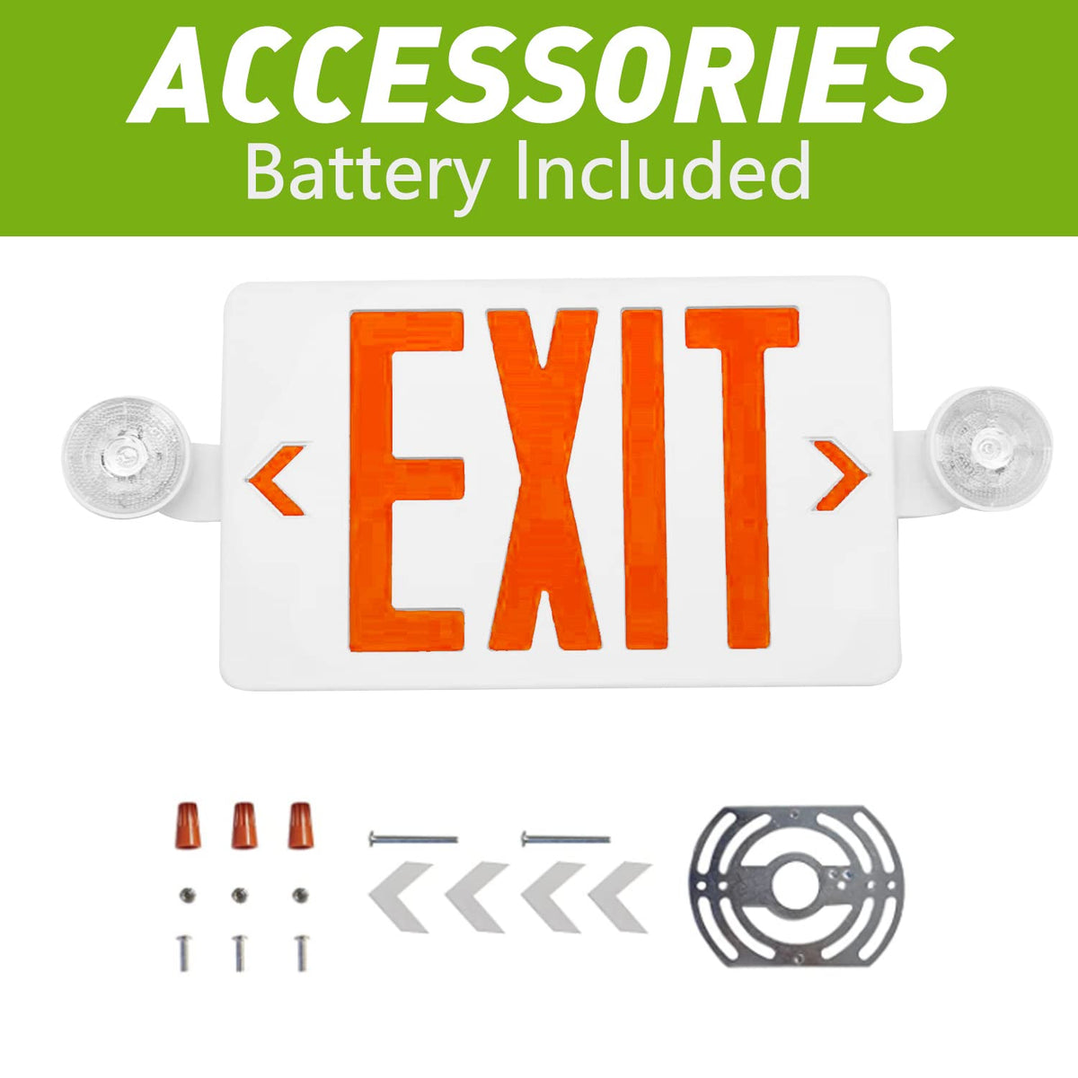 OSTEK exit sign with battery backup inside for outage lighting