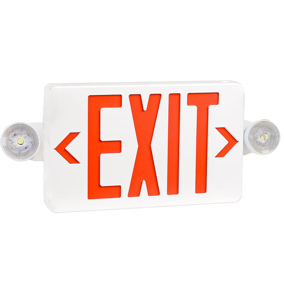 OSTEK red LED exit sign front view for clear egress visibility