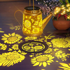 ostritec cascade-led glow blankets pathways with a magical sunflower pattern.