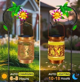 ostritec metal mesh lantern adds durable decorative lighting to gardens.
