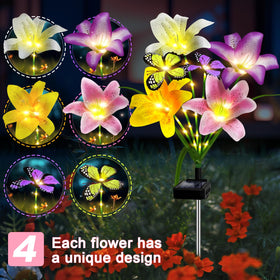 No wiring required with stake-in installation for Ostritec lily lights