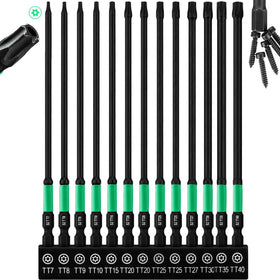 OSTTE 6-inch Torx bit set with TT7-TT40 and magnetic tip aids quick pickups.