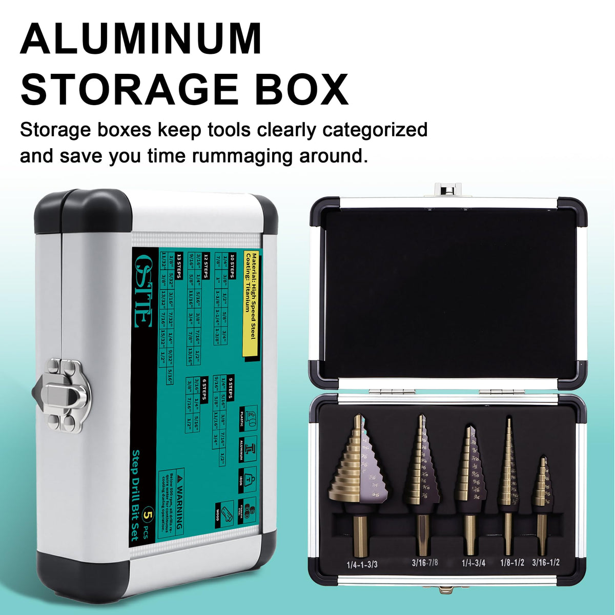 OSTTE aluminum case keeps bits protected during transport.