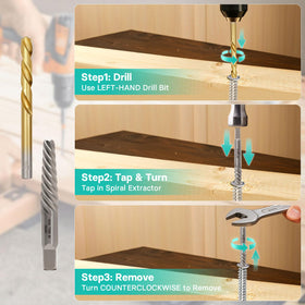 OSTTE spiral extractors showing 135-degree bite for strong grip