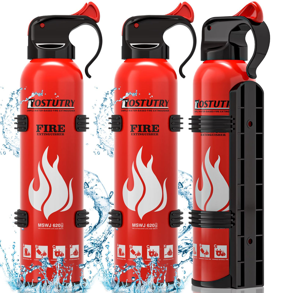 Ostutry 8-in-1 fire extinguisher pack ready for home, car, or boat use.