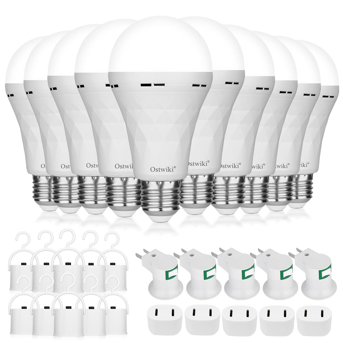 Ostwiki 10-pack emergency light bulbs ready for outages and daily use.