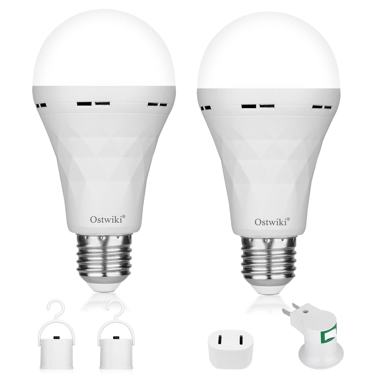 Ostwiki Emergency Light Bulbs in a two-pack for backup lighting during outages
