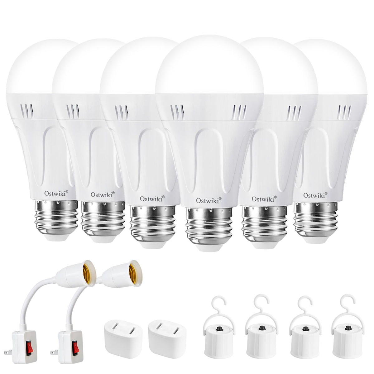 Ostwiki six-pack rechargeable bulbs ready for home use and outages