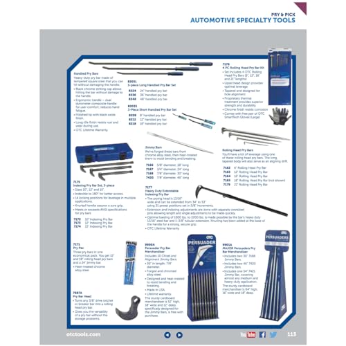 OTC Jimmy Bar 30-inch tapered-point tip ideal for guiding parts into place