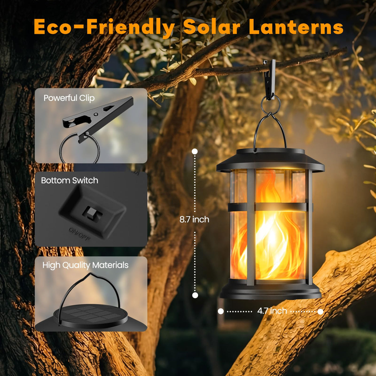 Hanging or tabletop versatility of Otdair solar lanterns