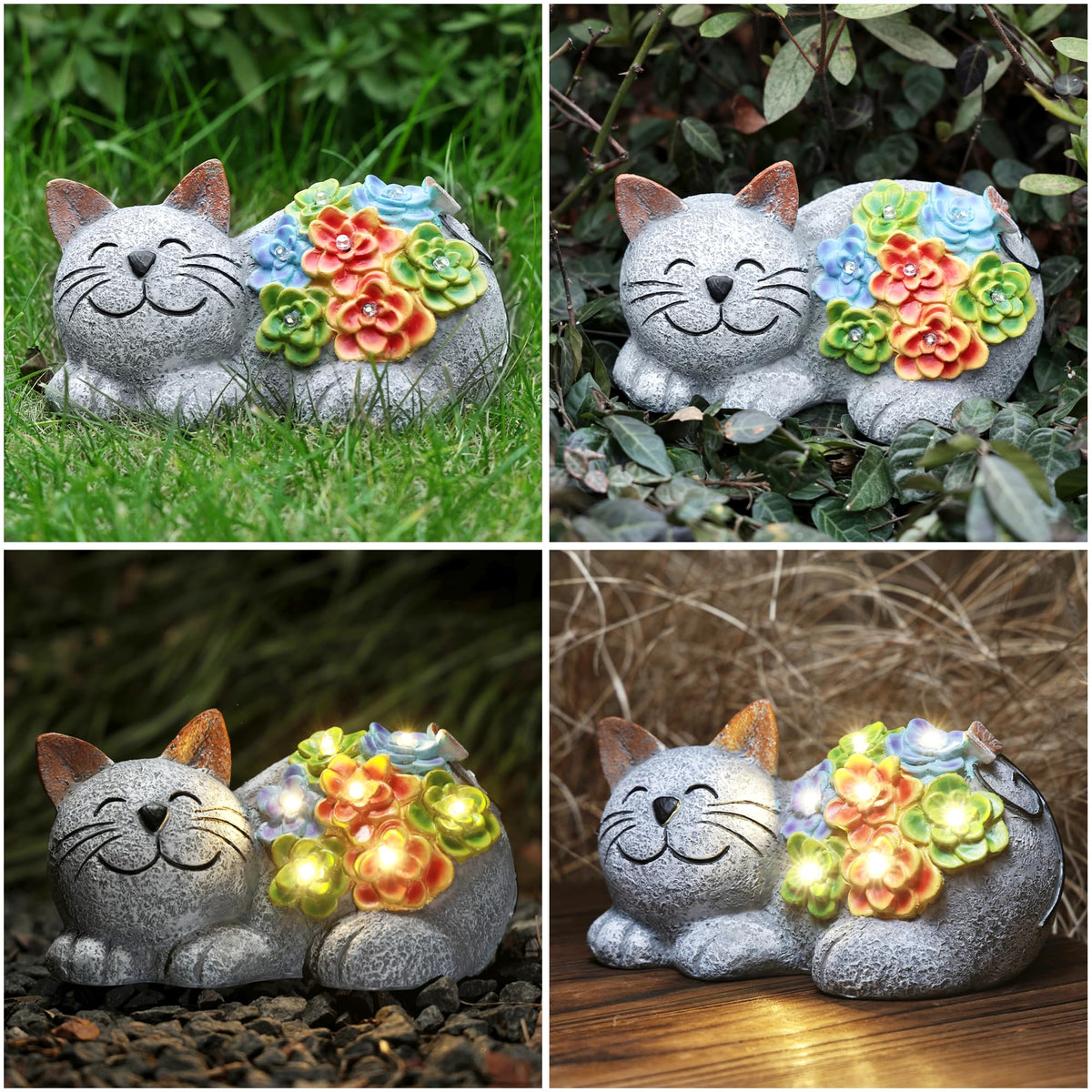 Otdair solar cat decor birthday gift idea with soft illumination.