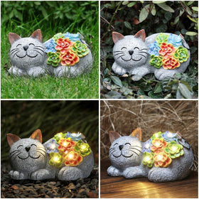 Otdair solar cat decor birthday gift idea with soft illumination.