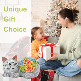 Otdair solar cat decor makes a thoughtful housewarming gift.