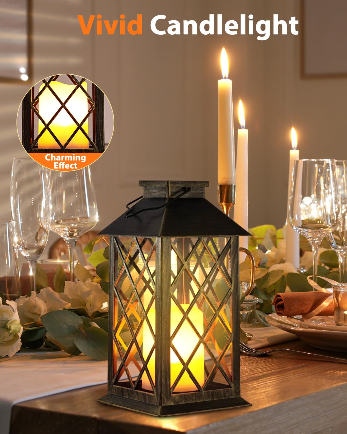 Otdair solar lantern auto-on at dusk for effortless night lighting.