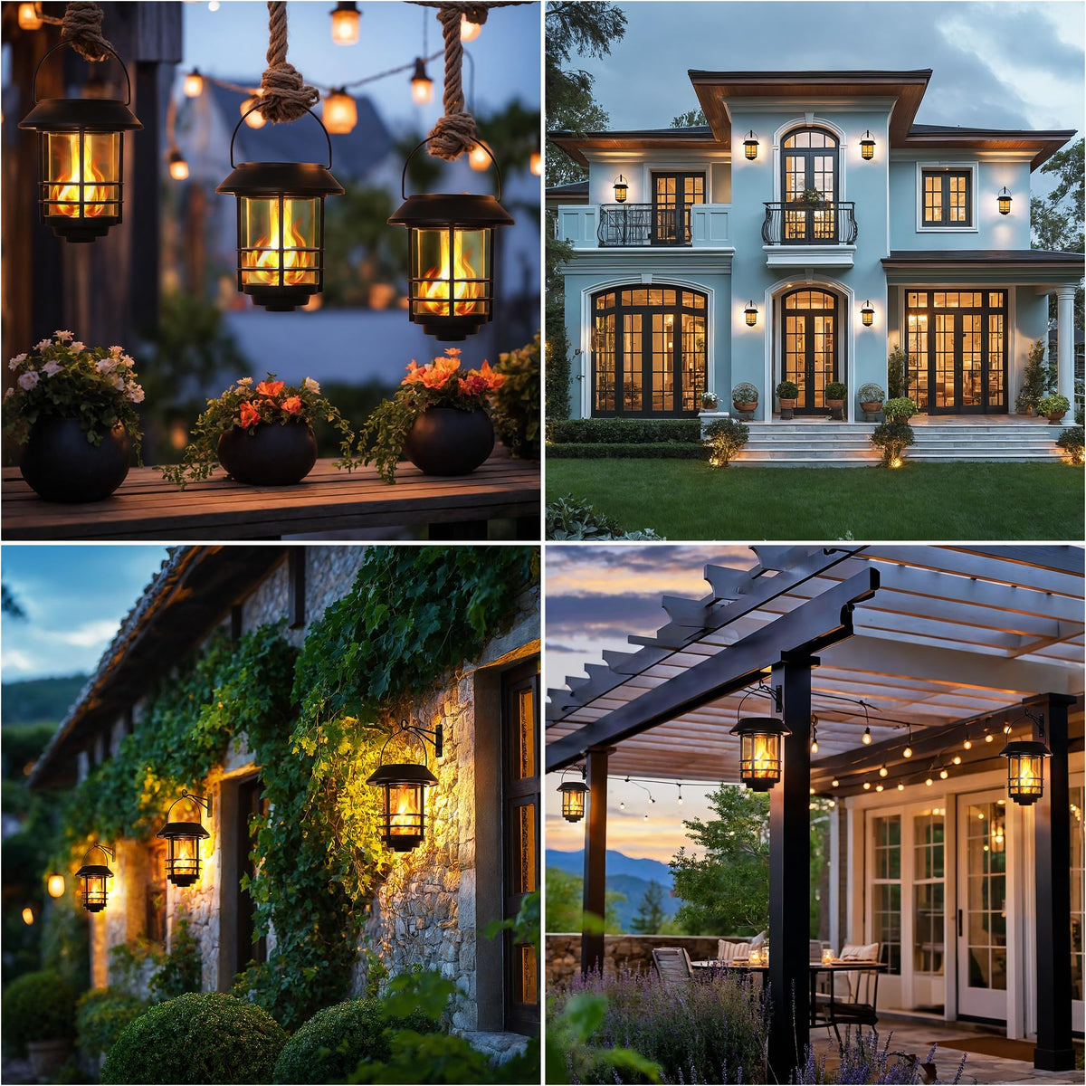 Otdair hanging or wall-mounted lanterns brighten entrances and gardens