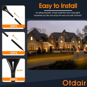 Otdair solar powered torch uses 2200mAh battery for sustainable nights